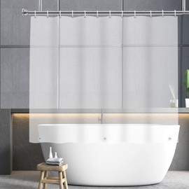 YISURE Shower Curtain Matte Short 150 cm Height Shorter Shower Curtain Waterproof with Magnetic Hem Width 180 x Height 150 cm