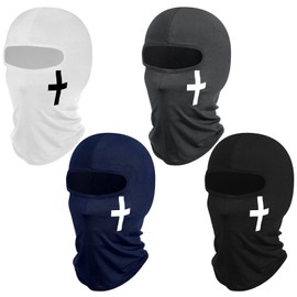 Shyyween 4 Pcs Christian Balaclava Cross Ski Mask Full Face Mask Cover Winter Faith Shiesty Mask Jesus Graphic Face Cover for Men Women Outdoors Football