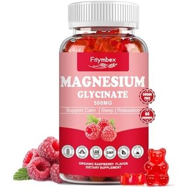 Glicinato de Magnesio Glicinato 500mg  Gomitas de Magnesio Relajación Calma  Sin Azúcar  Sin OGM  Glut