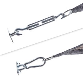 Heavy Duty Sun Shade Sail Fixing Kit - Triangle Square & Rectangle - Stainless Steel Fixing Hardware Accessory Kit | Strong & Safe