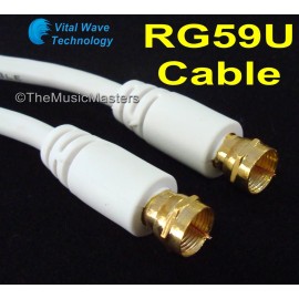 Vital Wave Technology White 6 ft RG59U Coaxial Digital Video Cable HD TV Satellite Antenna Wire VWLTW
