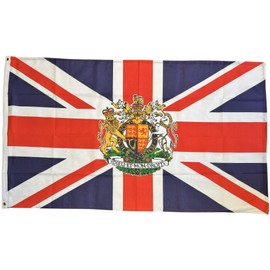 NWFlags Outdoor Heavy Union Jack Crest Flag 5ft x 3ft 110d Polyester Suitable for Flagpoles