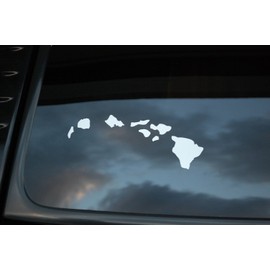 Hawaiian Islands Sticker Vinyl Decal Choose Your Color & Size!! Hawaii Aloha (V210) Hang Loose (6" X 2.5", White)