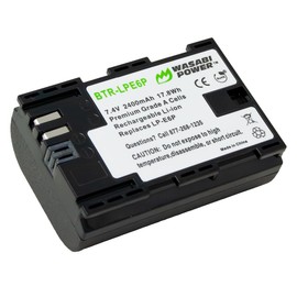 Wasabi Power Battery for Canon LP-E6P and Canon EOS R5 Mark II, EOS 5D II/III/IV, 5DS R, 6D Mark II, 7D Mark II, 70D, 80D, 90D, R, R5, R5C, R6, Ra, XC10, XC15, BMPCC 4K & 6K