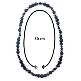 Omky Collar Piedra Volcánica y Hematita - Collar difusor aceites Esenciales
