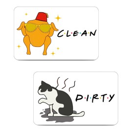 Funny Cute Friends TV Show Clean Dirty Dishwasher Magnet, Double Sided Strong Non Scratch Durable Kitchen Decor Ideal for Home Organization Clean Dirty Refrigerator Dishwasher Magnet Indicator