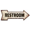 Restroom Rustic Right Arrow Tin Sign, Home Accent Toilet Sign,