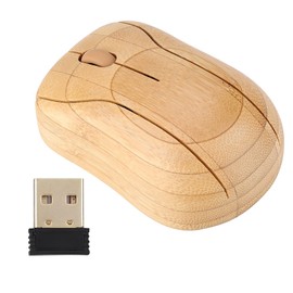 Wireless Mouse, Wooden Wireless Mouse, 2.4GHz Wireless Optical Bamboo Mouse for PC Laptop Computer for Windows 95/98/2000/ME/XP/NT and Other Systems