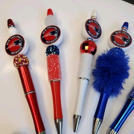 New England Patriots hand beaded pens with bling! - 1 for $12: 1 for $12
