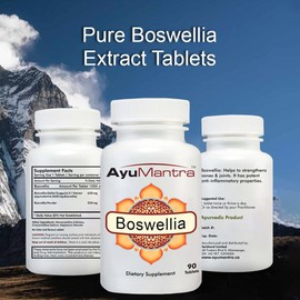 AyuMantra Organic Boswellia (Shallaki) - Boswellia Serrata Tablets - 90 tablets, 1000mg