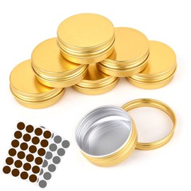 TMO Aluminum Metal Tins 1 Ounce 30ml Round Tin Containers Storage Tins Empty Lip Balm Tins Metal Jars with Screw lids,Gold(Pack of 14)