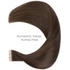 WENNALIFE Tape in Hair Extensions Human Hair Chocolate Brown Tape