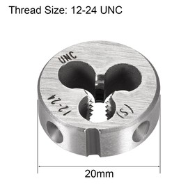 uxcell 2pcs 12-24 UNC Round Die Machine Thread Right Hand Threading Die