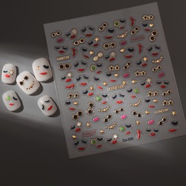 Valentine’s Day Nail Stickers for Nail Art, Cute Nail Art Design Valentine Nail Decals Red Lip Heart Nail Art Supplies 3D Self Adhesive Funny Nail Art Stickers DIY Manicure Decorations for Women