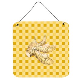 Caroline's Treasures BB7201DS66 Galangal on Basketweave Wall or Door Hanging Prints Aluminum Metal Sign Kitchen Wall Bar Bathroom Plaque Home Decor, 6x6, Multicolor