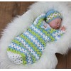Crochet Pattern for Babies Granny Stitch Cocoon and Hat in