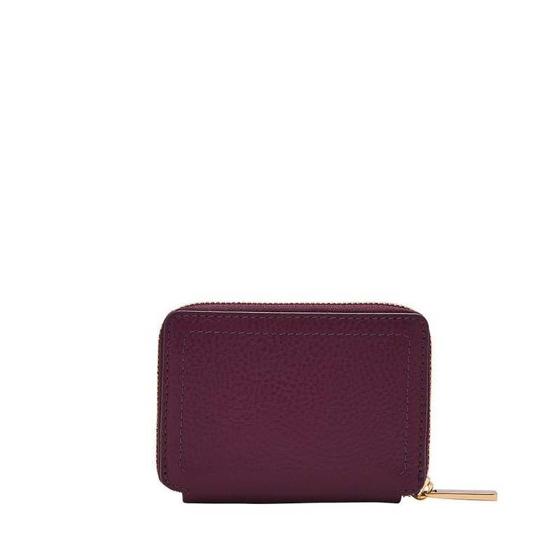 Fossil Logan Zip Around Card Case, Purple, Casual