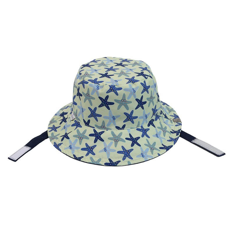 FlapJackKids - Kids Reversible Mixed Sun Hat - Starfish -