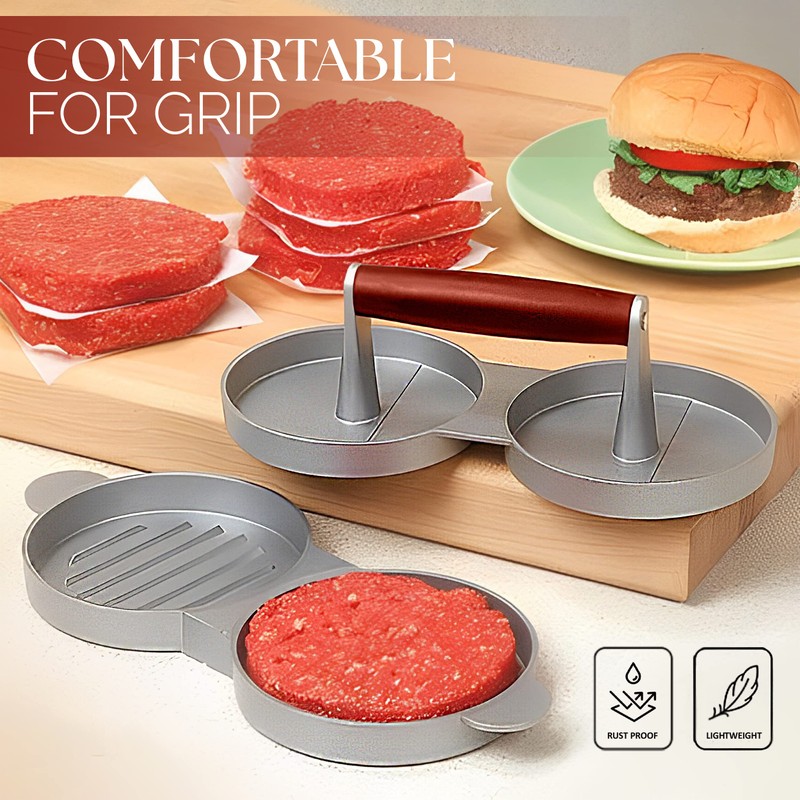 Alpine Cuisine Burger Press with Wood Handle, Hamburger Press Patty