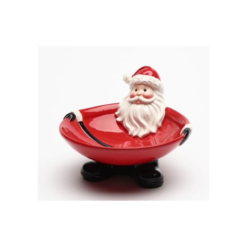 Cosmos Gifts Fine Ceramic Santa Candy Bowl Dish 6" L