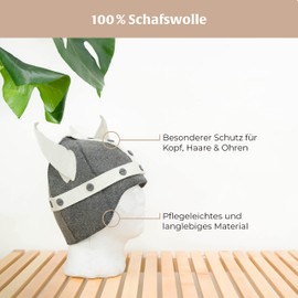 Sauna Hat – Model Germanius (Dark) – 100% Cotton – Sauna Hat Made of Felt for Men and Women