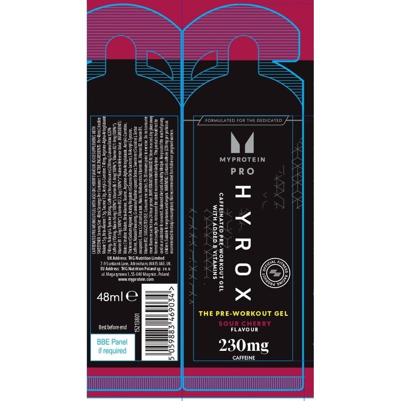 The Pre Workout Gel, Sour Cherry, 12 x 50g (HYROX