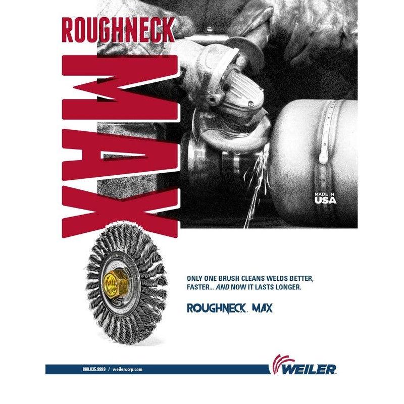 Weiler 13131 4" Roughneck Max Stringer Bead Wire Wheel, 0.020"