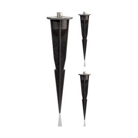 ledscom.de 3 x Garden Ground Spike for Garden Lights, Black, 17 cm, 45 mm Diameter