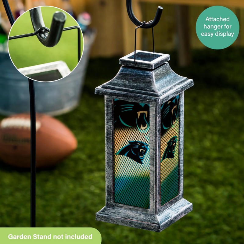 Team Sports America Evergreen Solar Garden Lantern, Carolina Panthers