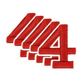 sourcing map 10 Pcs Number Patches 2.4" Height Number 4 Embroidered Decorative Repair Patches Iron/Sew on Embroidery Appliques for Decor Clothes Shoes Hats Backpacks DIY Crafts, Red