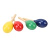 4Pcs Music Maracas Wood Iron Beads Professional Hand Percussion Rattles