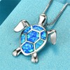 Opal Sea Turtle Necklace Earrings Set for Women Hypoallergenic Delicate