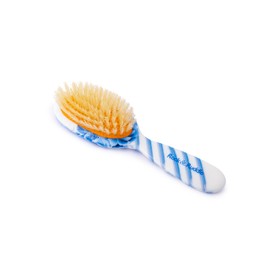 Rock & Ruddle Soft White Natural Boar Bristle Hairbrush for Babies and Young Children | Perfect for Fine Hair Detangling and Smoothing - English Blue