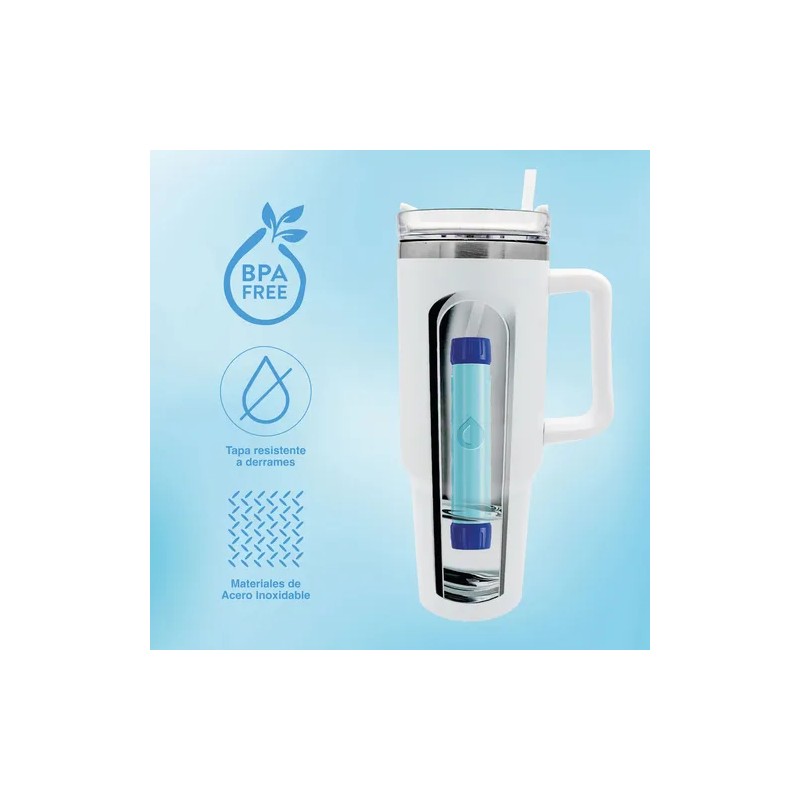 Termo Purificador Filtro De Agua Portable 1.2lts Diseño 2en1