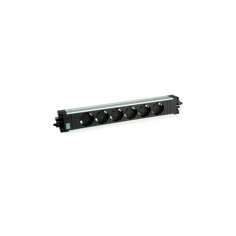 BACHMANN Step 906.18804 Socket Strip Aluminium 6-Way GST18 Black (Modular