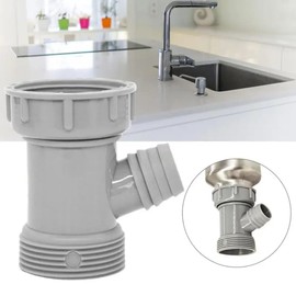 Sink Drain Pipe, 3 Pcs Y-shaped Kitchen Sink Drain Pipe Adapter Wye, Y-Shaped Strainer Connector Waste Outlet Male Female Thread Fitting