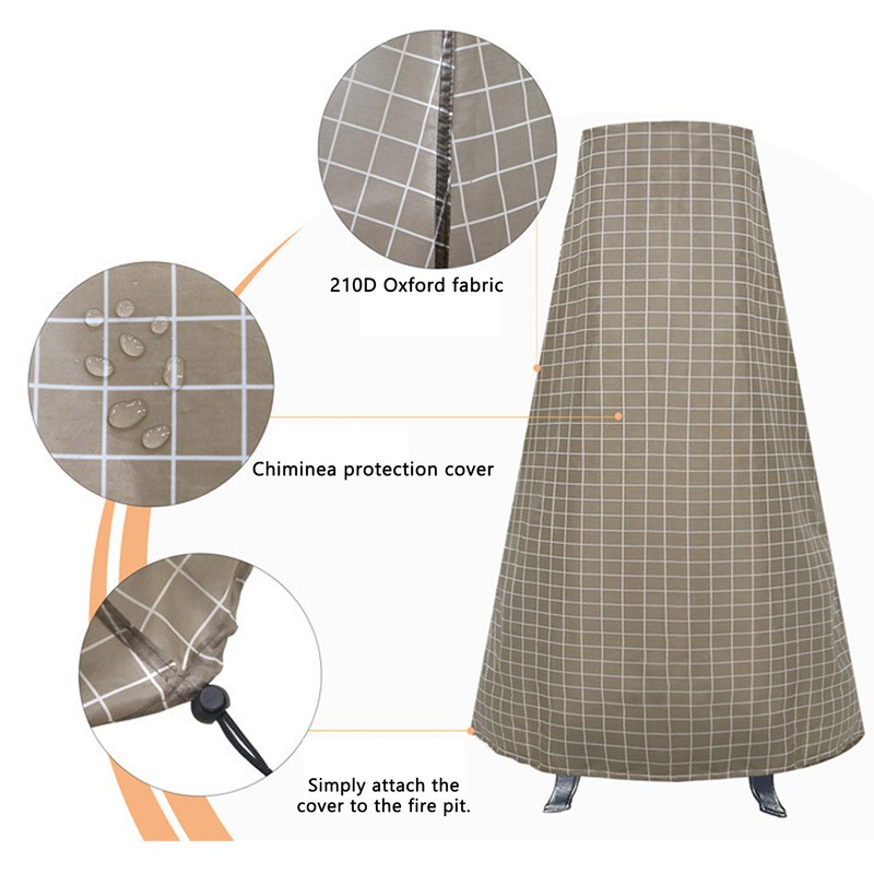 Chiminea Covers Waterproof Dust Prevention 210D Oxford Cloth Patio Chiminea