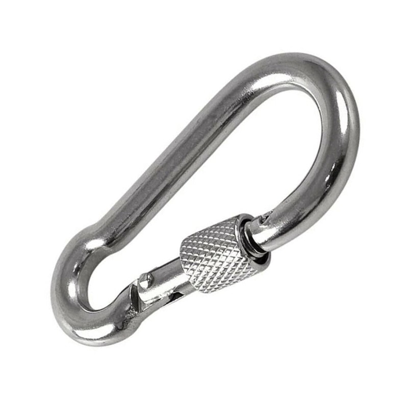 Carabiner 5x50mm Locking Clip Hook Steel Heavy Duty Clips Lock