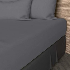 Soleil d'ocre 615843 Fitted Sheet Cotton 57 Son 180 x 200 cm Grey