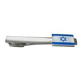 Israel Flag Square Tie Clip