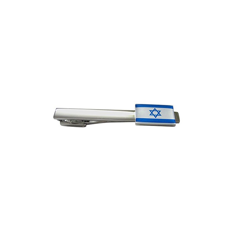 Israel Flag Square Tie Clip