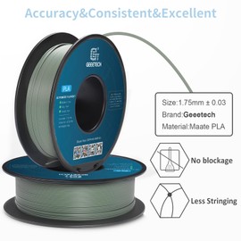 GEEETECH Matte PLA Filament 1.75mm,Green PLA Matte 3D Printer Filament 1kg Spool (2.2lbs),Dimensional Accuracy +/- 0.02 mm,1.75 PLA Filament Matte 3D Printing Filament