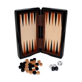 John N. Hansen Co. New - Classic Game Collection - 8-inch Magnetic Dark Wood 3 in 1 Game Set