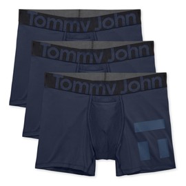 Tommy John Men’s Underwear, 360 Sport Trunk with Contour Pouch, Short 4" Inseam, Moisture Wicking Underwear, Soft Breathable Stretch Waistband Boxer Briefs (Dress Blues, XXL)