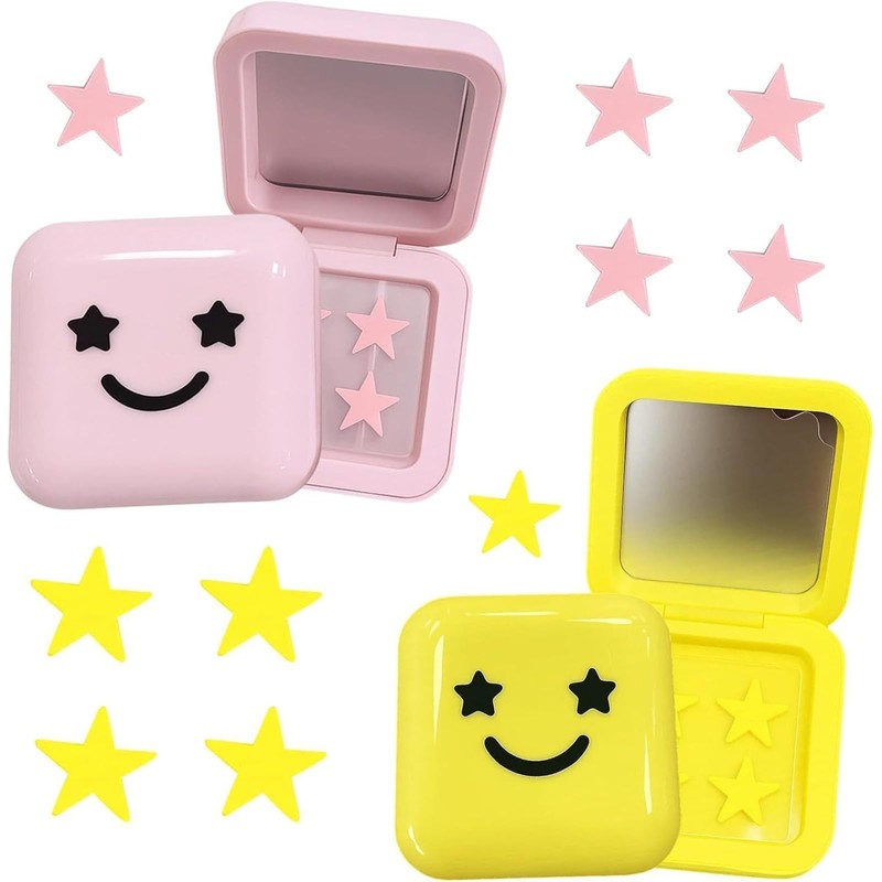 64 Tabletas Estrellas Para Granos, 2 Cajas, Rosa Y Amarillo,
