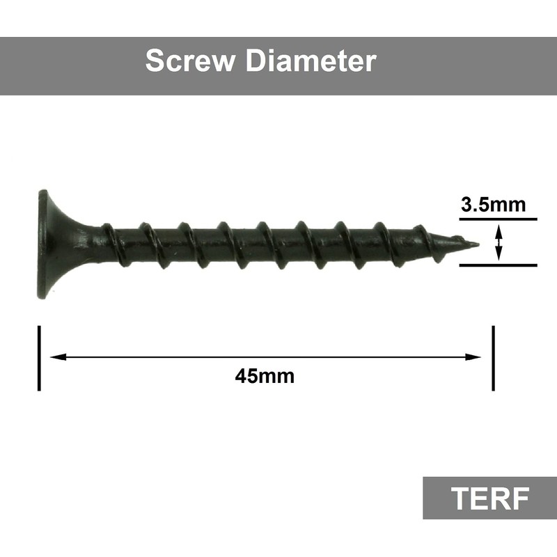 TERF® Drywall Coarse Thread Sharp Point Screws 3.5 X 45mm