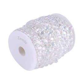 Cortina de Cuentas de Acrílico 30 m 10 mm AB Color para Puerta de Fiesta Boda Cumpleaños Decoración Manualidades Bricolaje Granos Transparentes y Cristalinos