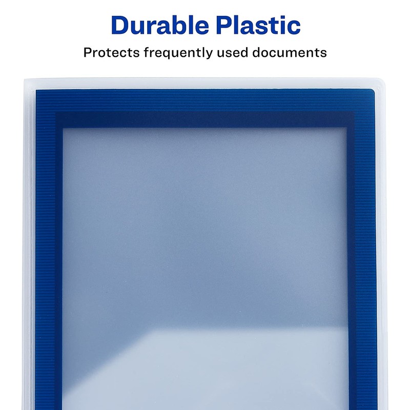 Flexi-View Six-Pocket Polypropylene Organizer, 150-Sheet Capacity, 11 x 8.5, Translucent/Navy,