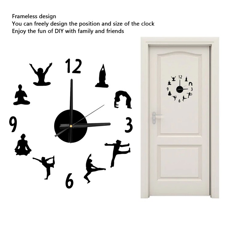 DIY Wall Clock Silent Stylish Decorative Frameless Hanging Clock for