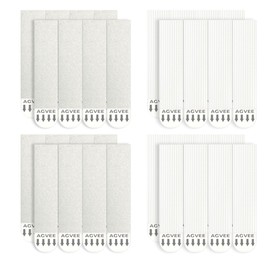 AGVEE 24 Pairs Heavy Duty Picture Hanging Strips, Damage Free Removable Hooks & Loops with Adhesive, Sticky Poster Photo Frame Hangers Kit Without Nails Tools for Wall Mount Decoration, White